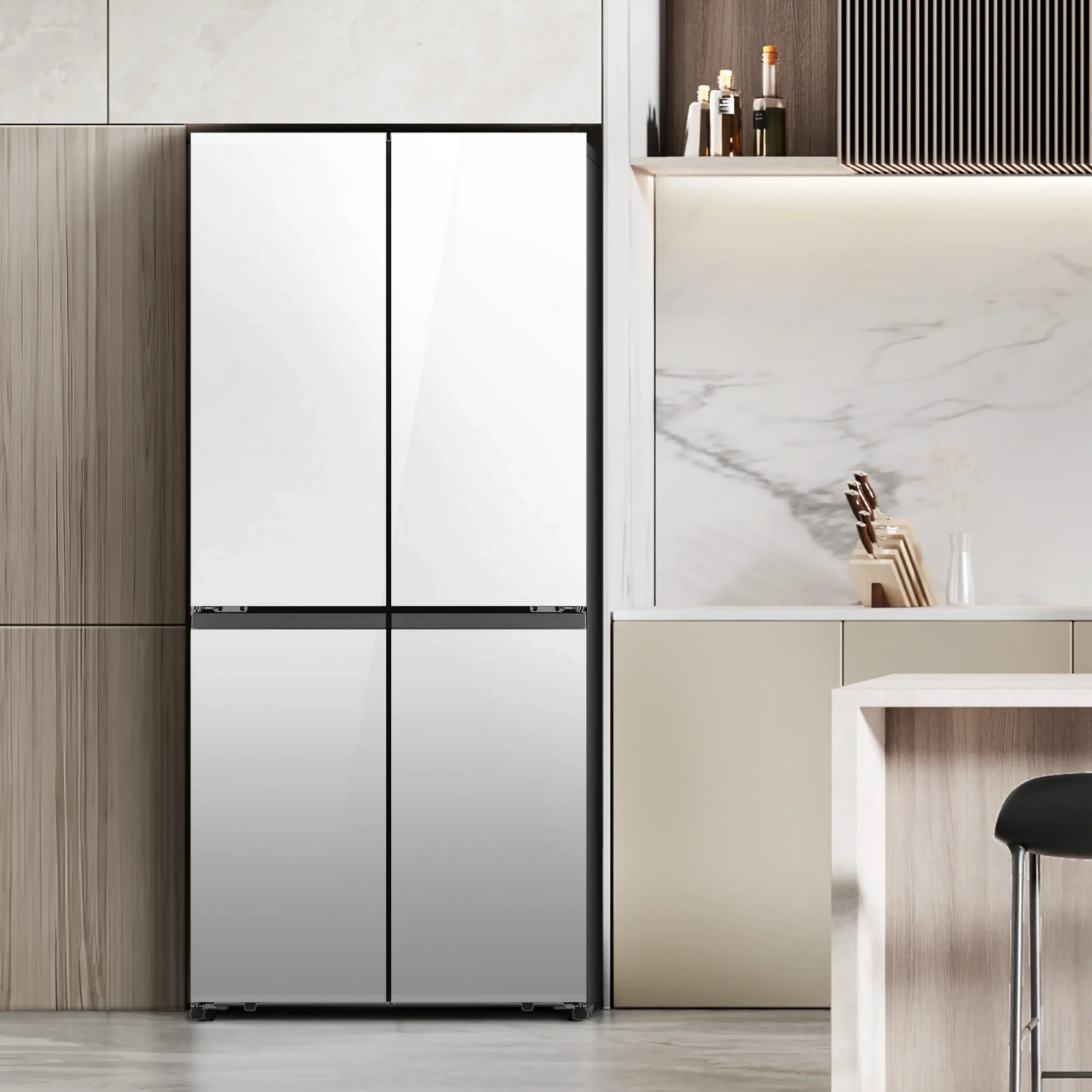 Frigorífico americano - Hisense RQ5P470SETE, Total No Frost, 178.5 cm, 483 l, WiFi, Inverter, Cristal Blanco – Image 9