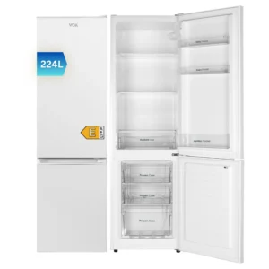 Frigorífico combi - VOK EVR-224DEW, Puertas Reversibles, Capacidad 224 l, Altura 170 cm, Blanco